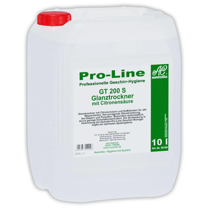 Assindia Klarspüler Pro-Line GT200S mit Zitronensäure 10 l